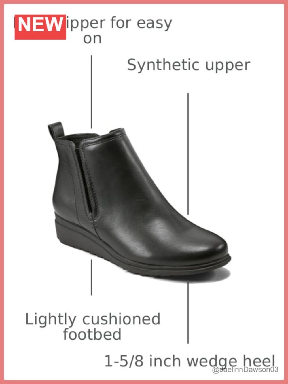 Easy Spirit Yuna Ankle Boots Wedge Heel Zip Womens Comfort - Picture 2 of 5